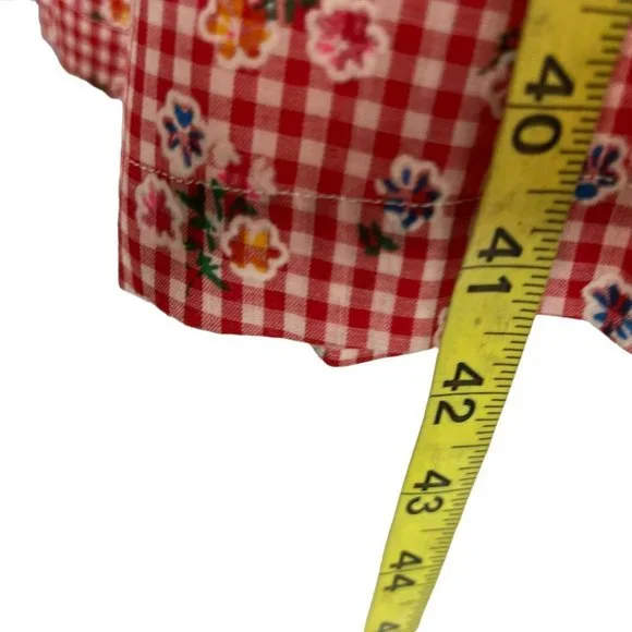 Handmade Gingham Country Top Full Length Skirt Bonnet Set Large - Picture 8 of 9